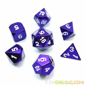 BESCON BELLE COLORE COLIULE DICE SOLID SOLID DICE, set da a dadi a 7 dadi D&amp;D RPG solido metallico D&amp;D RPG